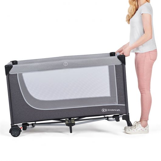 Lit parapluie Kinderkraft Leody Grey avec accessoires