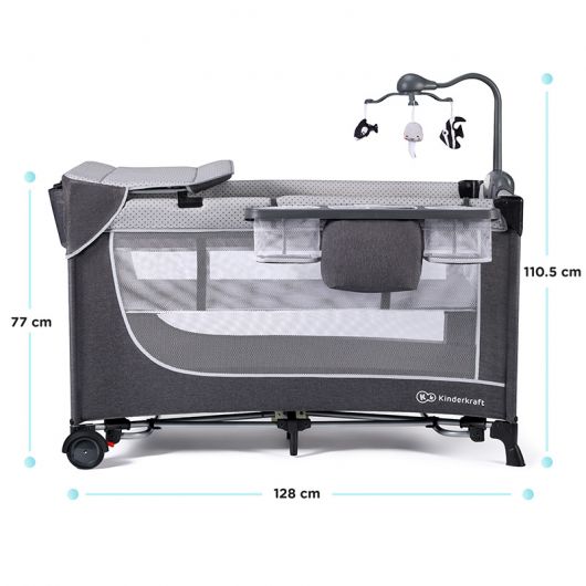 Lit parapluie Kinderkraft Leody Pink avec accessoires