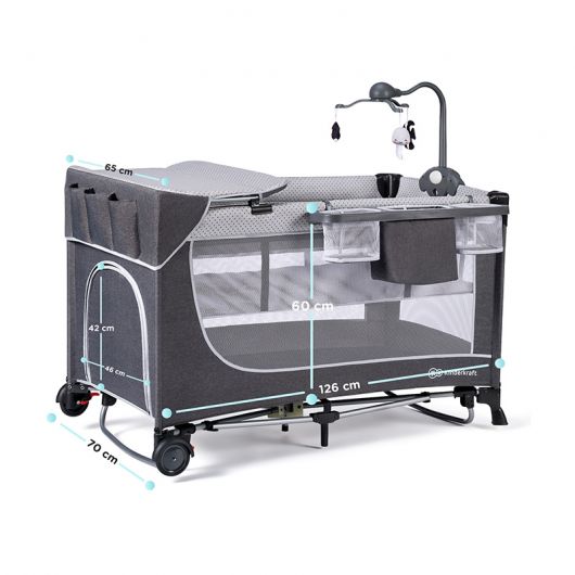 Lit parapluie Kinderkraft Leody Pink avec accessoires