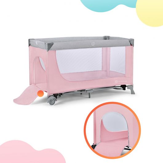 Lit parapluie Kinderkraft Leody Pink avec accessoires