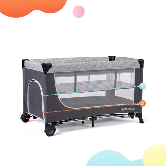 Lit parapluie Kinderkraft Leody Grey