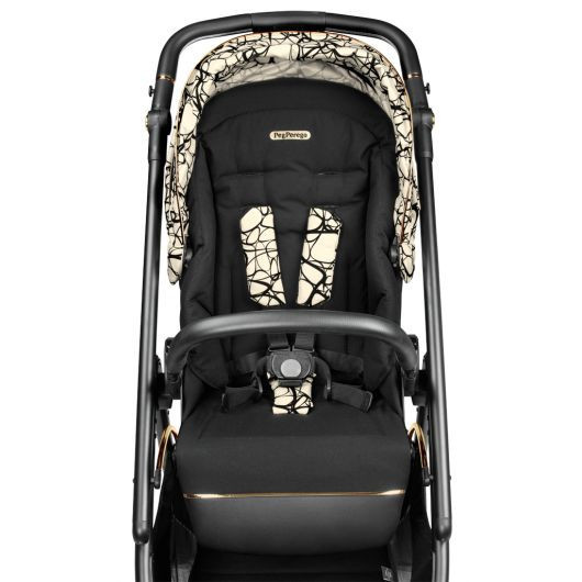 Poussette 3 en 1 Peg Perego Veloce - Nacelle - Coque Primo Viaggio Lounge Graphic Gold