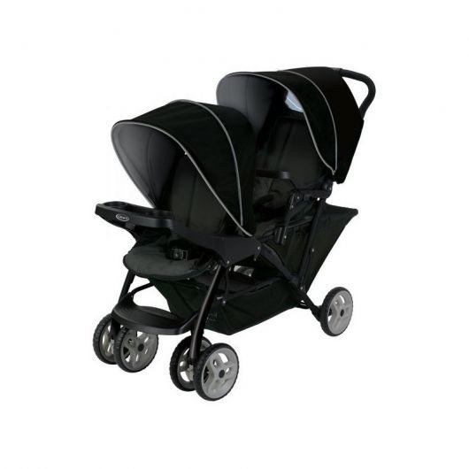 Poussette double évolutive Graco Stadium Duo black grey + 2 coques Snugride i-size Midnight Black avec bases incluses