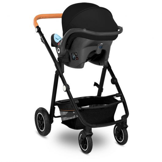 Poussette 3 en 1 Lionelo Amber - Nacelle Grey graphit - Coque Astrid Black Onyx