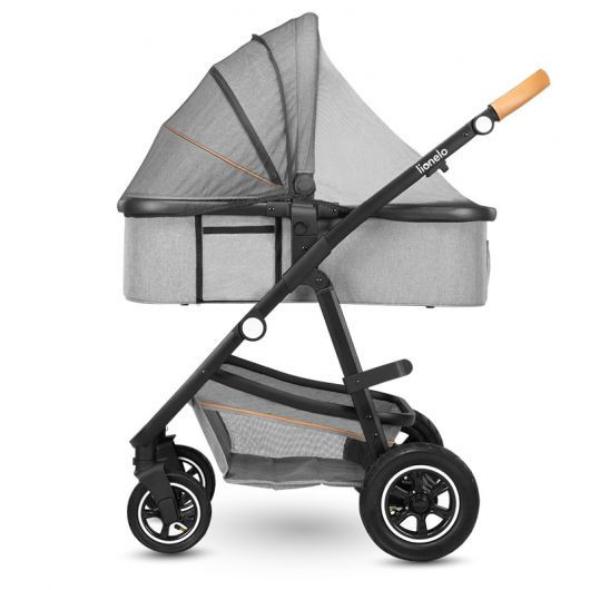 Poussette 3 en 1 Lionelo Amber - Nacelle - Coque Astrid Grey Stone