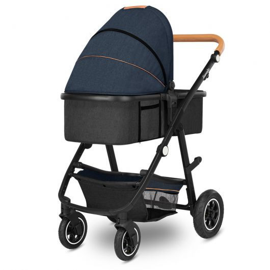 Poussette 3 en 1 Lionelo Amber - Nacelle Blue Navy - Coque Astrid Black Onyx