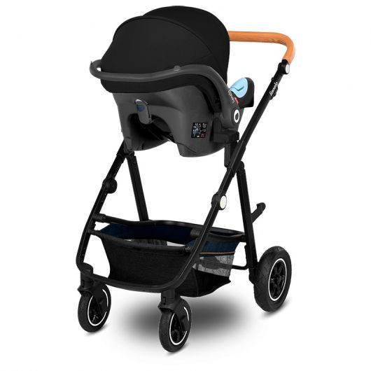 Poussette 3 en 1 Lionelo Amber - Nacelle Blue Navy - Coque Astrid Black Onyx