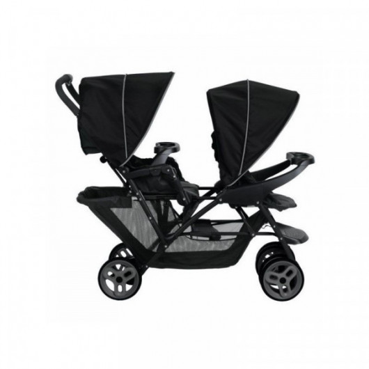 Poussette double Graco Stadium Duo black grey - Graco - Cabriole bébé