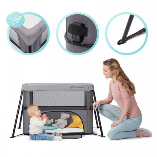 Lit 2 en 1 Kinderkraft Movi Gris