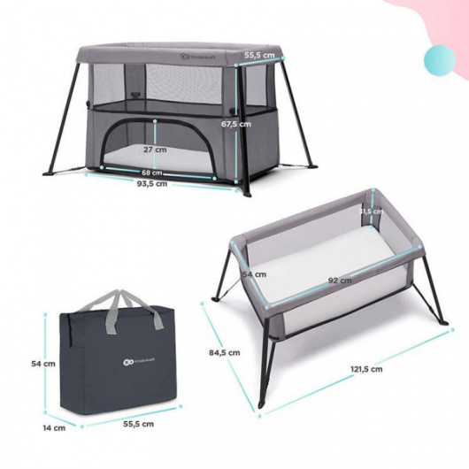 Lit 2 en 1 Kinderkraft Movi Gris