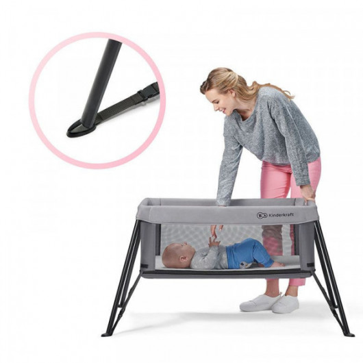 Lit 2 en 1 Kinderkraft Movi Gris/Bois