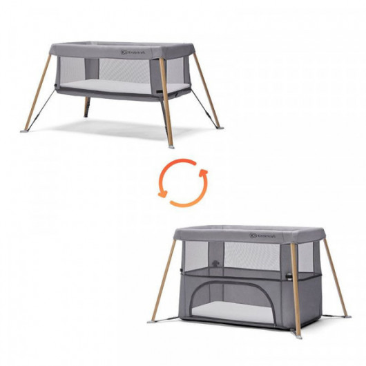 Lit 2 en 1 Kinderkraft Movi Gris/Bois