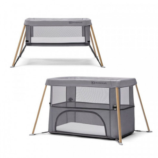 Lit 2 en 1 Kinderkraft Movi Gris/Bois