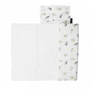 Matelas à langer de voyage Sauthon pluche et pompon