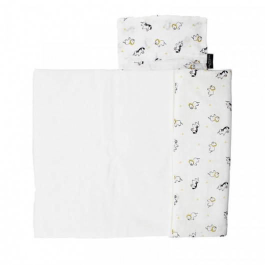 Matelas à langer de voyage Sauthon pluche et pompon