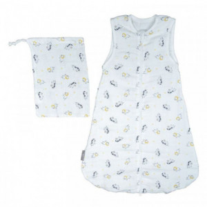 Gigoteuse lange Sauthon pluche et pompon en coton bio 70 cm