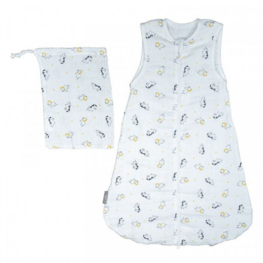 Gigoteuse lange Sauthon pluche et pompon en coton bio 70 cm