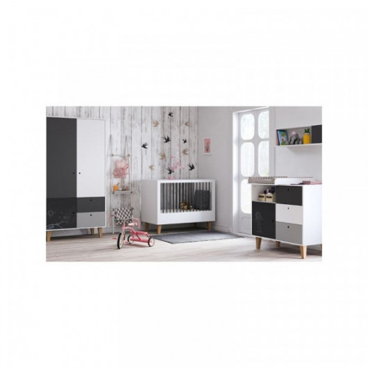 Armoire Vox Baby Concept White/Grey/Black