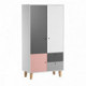 Armoire Vox Baby Concept White/Grey/Pink