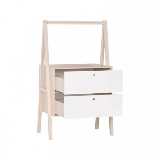 Commode 2 tiroirs Spot blanc/acacia Vox Baby