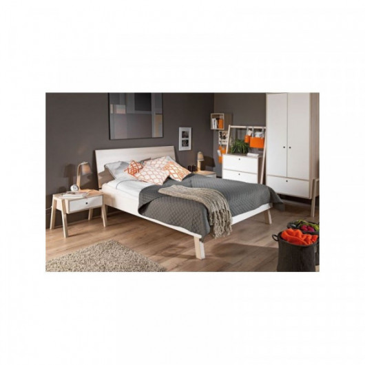 Commode 2 tiroirs Spot blanc/acacia Vox Baby