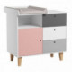 Commode et plan à langer Vox Baby Concept White/Grey/Pink