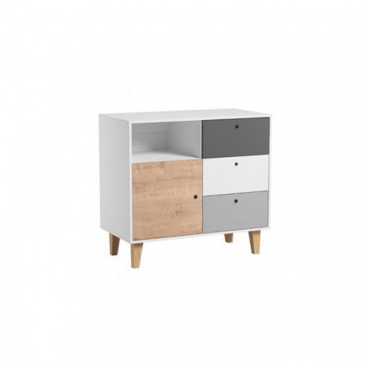 Commode et plan à langer Vox Baby Concept White/White/Graphite/Grey/Oak