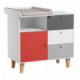 Commode et plan à langer Vox Baby Concept White/White/Graphite/Grey/Red