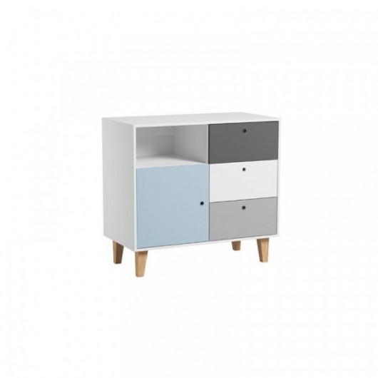Commode et plan à langer Vox Baby Concept White/White/Graphite/Grey/Sky Blue