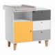 Commode et plan à langer Vox Baby Concept White/White/Graphite/Grey/Saffron