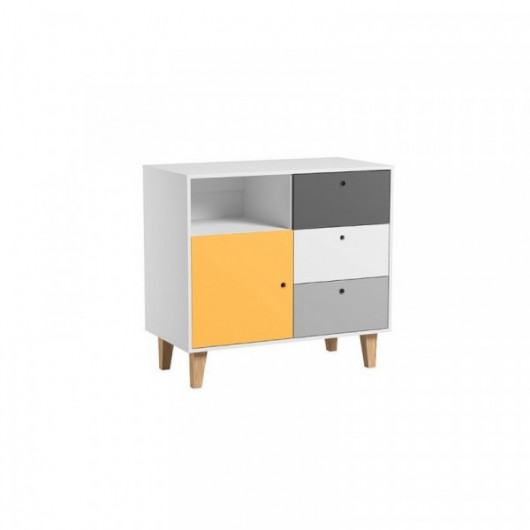 Commode et plan à langer Vox Baby Concept White/White/Graphite/Grey/Saffron