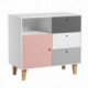 Commode Vox Baby Concept White/Grey/Pink