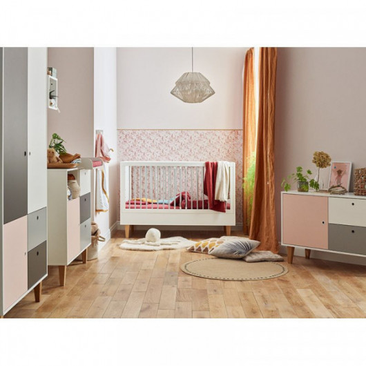 Commode Vox Baby Concept White/Grey/Pink