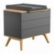 Commode Nature Vox Baby Gris foncé avec plan à langer