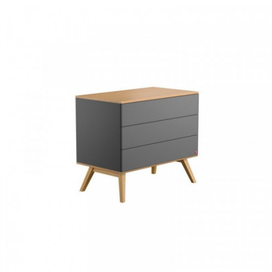 Commode Nature Vox Baby Gris foncé avec plan à langer