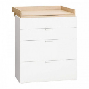 Commode Vox 4You Blanc et Chêne avec plan à langer