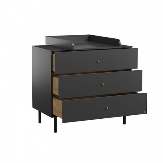 Commode Vox Baby Cute Black avec plan à langer