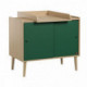 Commode Vox Baby Retro Oak/Green avec plan à langer