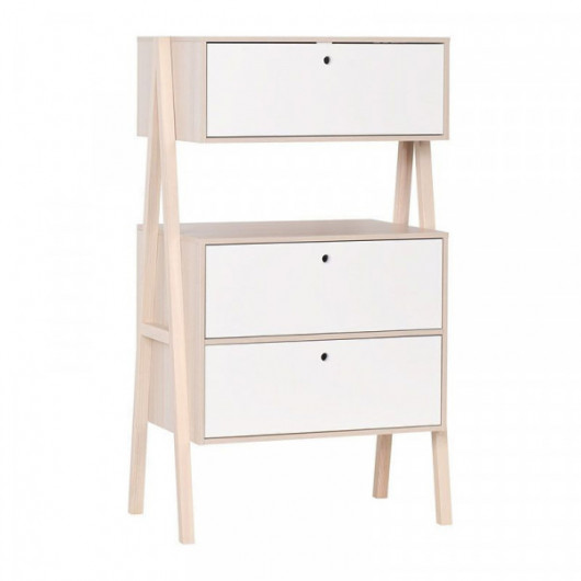 Commode2 tiroirs + rangement Spot blanc/acacia Vox Baby