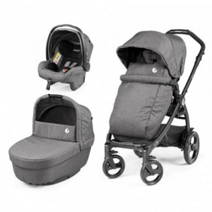 Poussette 3 en 1 Peg Perego Veloce - Nacelle - Coque Primo Viaggio Lounge  Red Shine