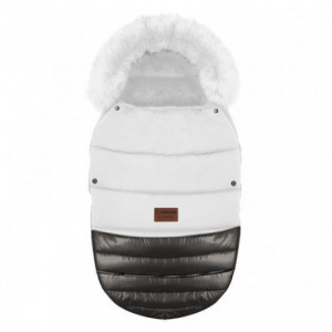 Chancelière à fourrure Baby Active Glossy White Nikiel - Grand modèle