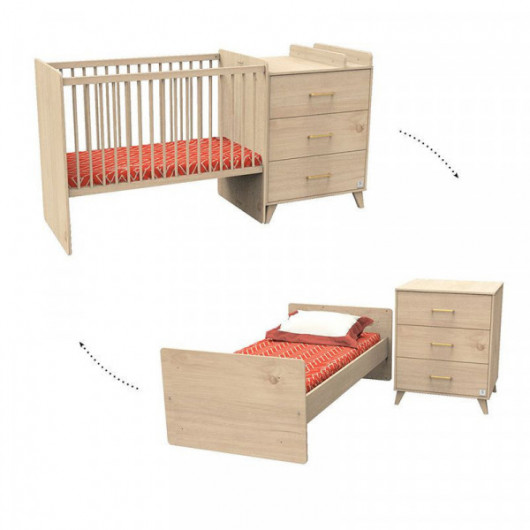 Lit combiné évolutif Sauthon Arty - 120 x 60 cm