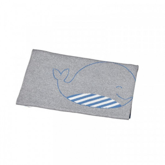 Couverture maille Sauthon Blue Baleine - 80 x 100 cm