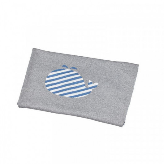 Couverture maille Sauthon Blue Baleine - 80 x 100 cm