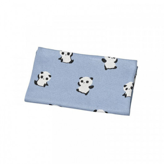 Couverture maille Sauthon Chao Chao Bleue - 80 x 100 cm