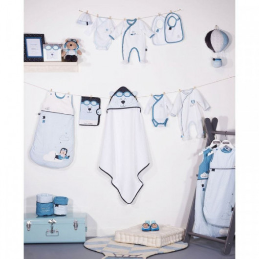 Cape de bain et gant Sauthon Lazare