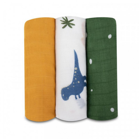 Lot de 3 langes Lionelo Bamboo Dino