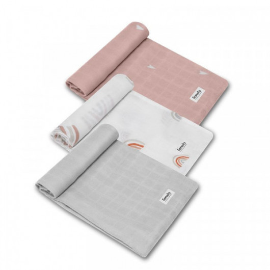 Lot de 3 langes Lionelo Bamboo Rainbow