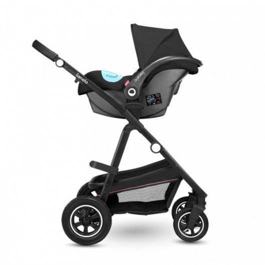 Poussette 3 en 1 Lionelo Amber - Nacelle - Coque Astrid Pink Rose