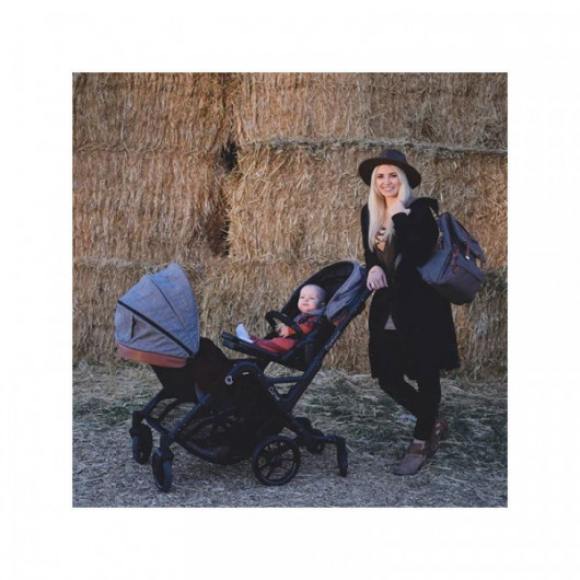 Poussette double Contours Curve Indigo - 2 Coques Cybex Aton 5 Deep Black